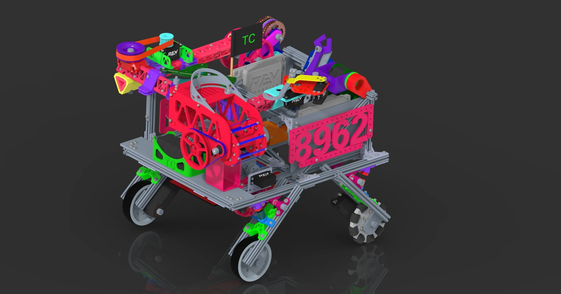 Photo of robot: P.I.N.K.S. (Planet Investigation aNd Kollection System)